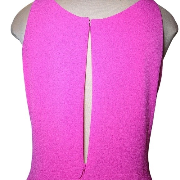 Dress The Population Iris Bright Fuschia Crepe Slit Gown Size M - Picture 7 of 12